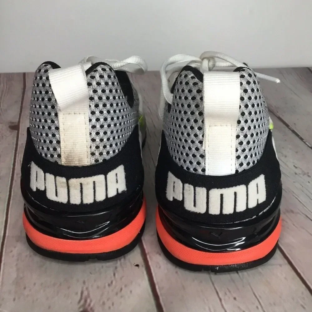 Puma Axelion Archtec White/Black Mesh Fade LaceUp Sneakers Unisex Kids Size 6.5C